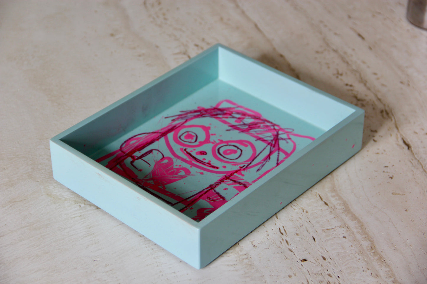 Limited Edition, Blue Tray Painted by Poul Pava