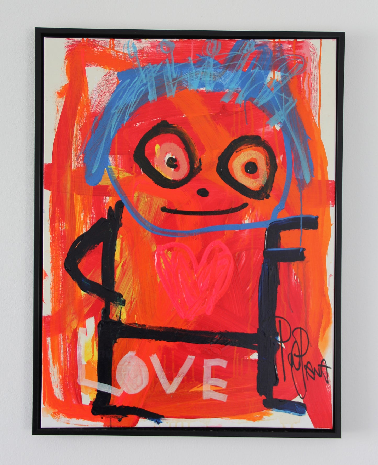 Smiley Person Original Painting, Red