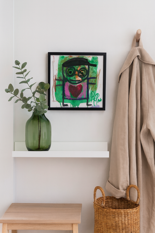 Black Cap, original maleri, grøn