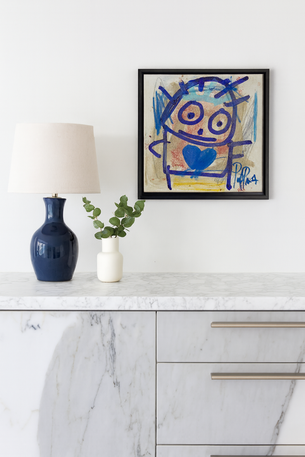 Blue Man, original maleri, blå