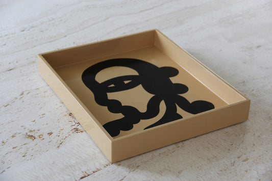 Limited Edition, Beige Tray Painted by Phuc Van Dang