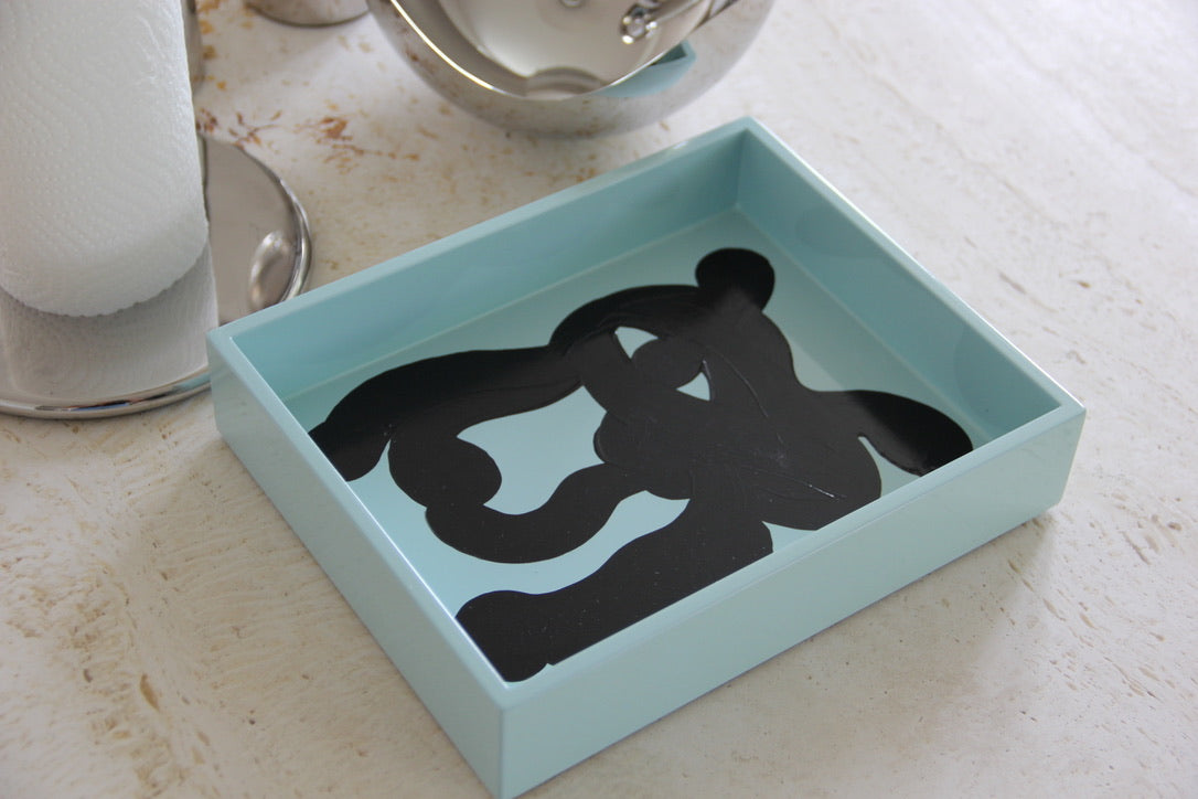 Limited Edition, Blue Tray Painted by Phuc Van Dang
