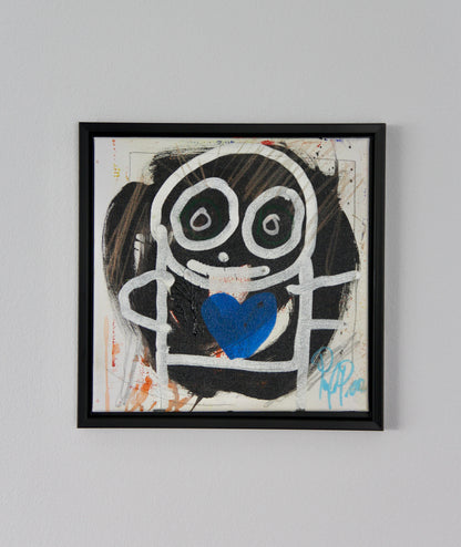 White Ghost, original maleri, sort/hvid