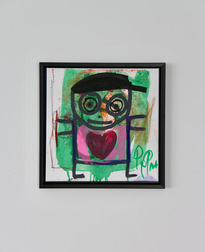 Black Cap, original maleri, grøn