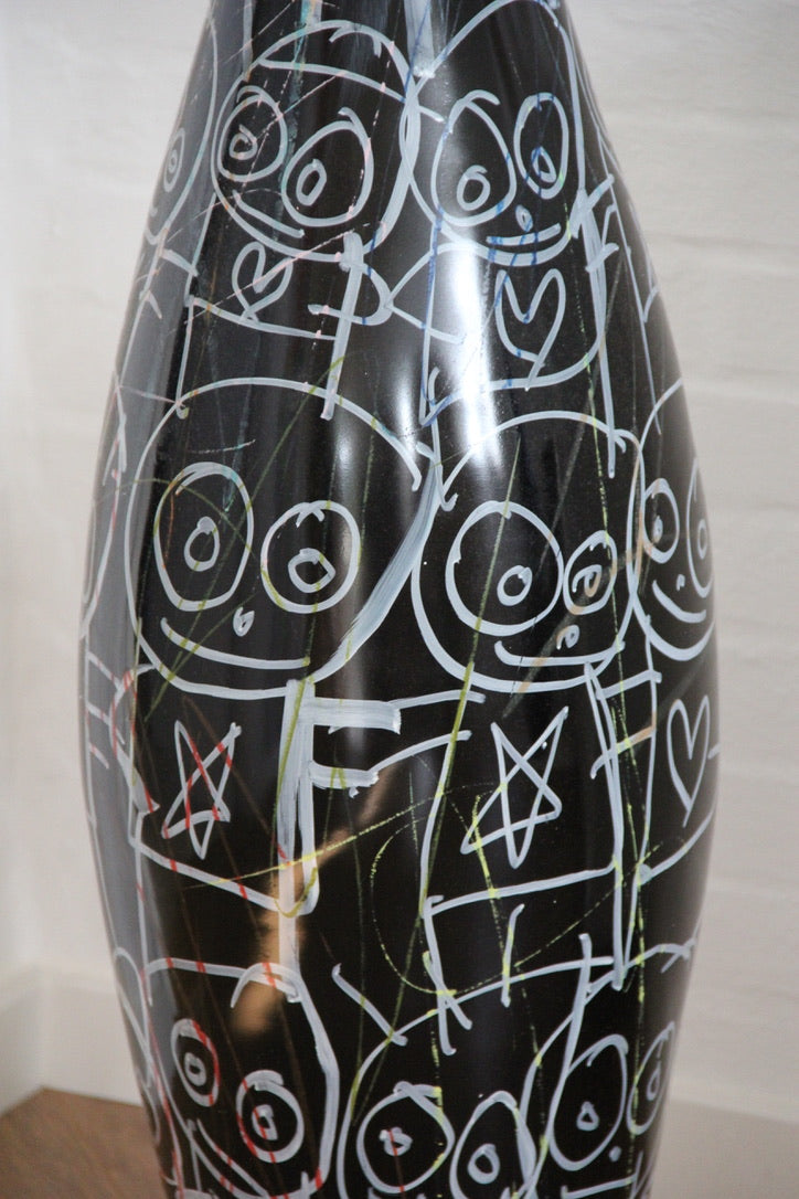 Limited Edition, Bongo Vase Painted by Poul Pava