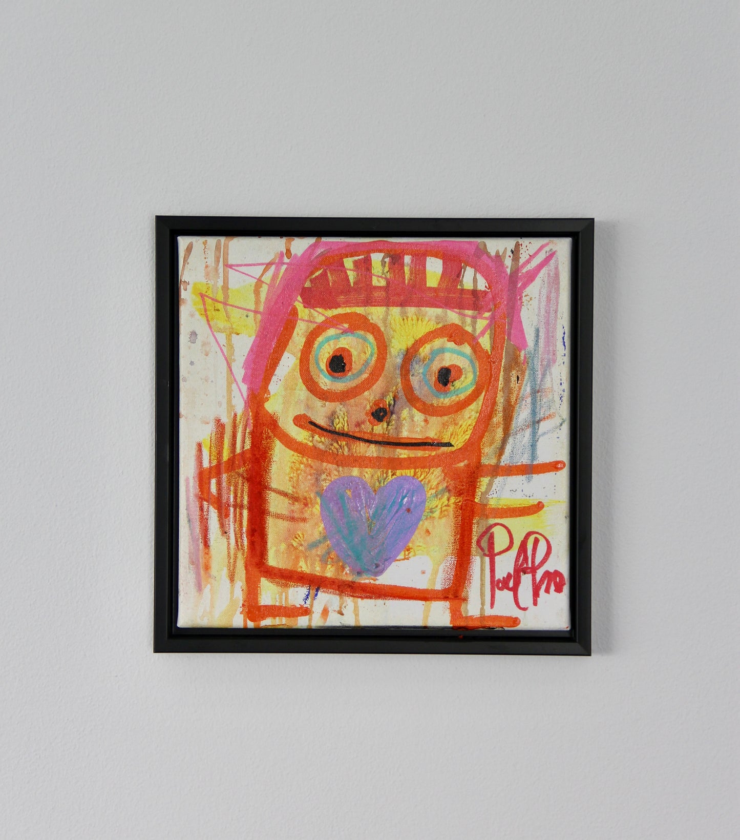 Sunshine Person, original maleri, rød/gul