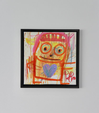 Sunshine Person, original maleri, rød/gul