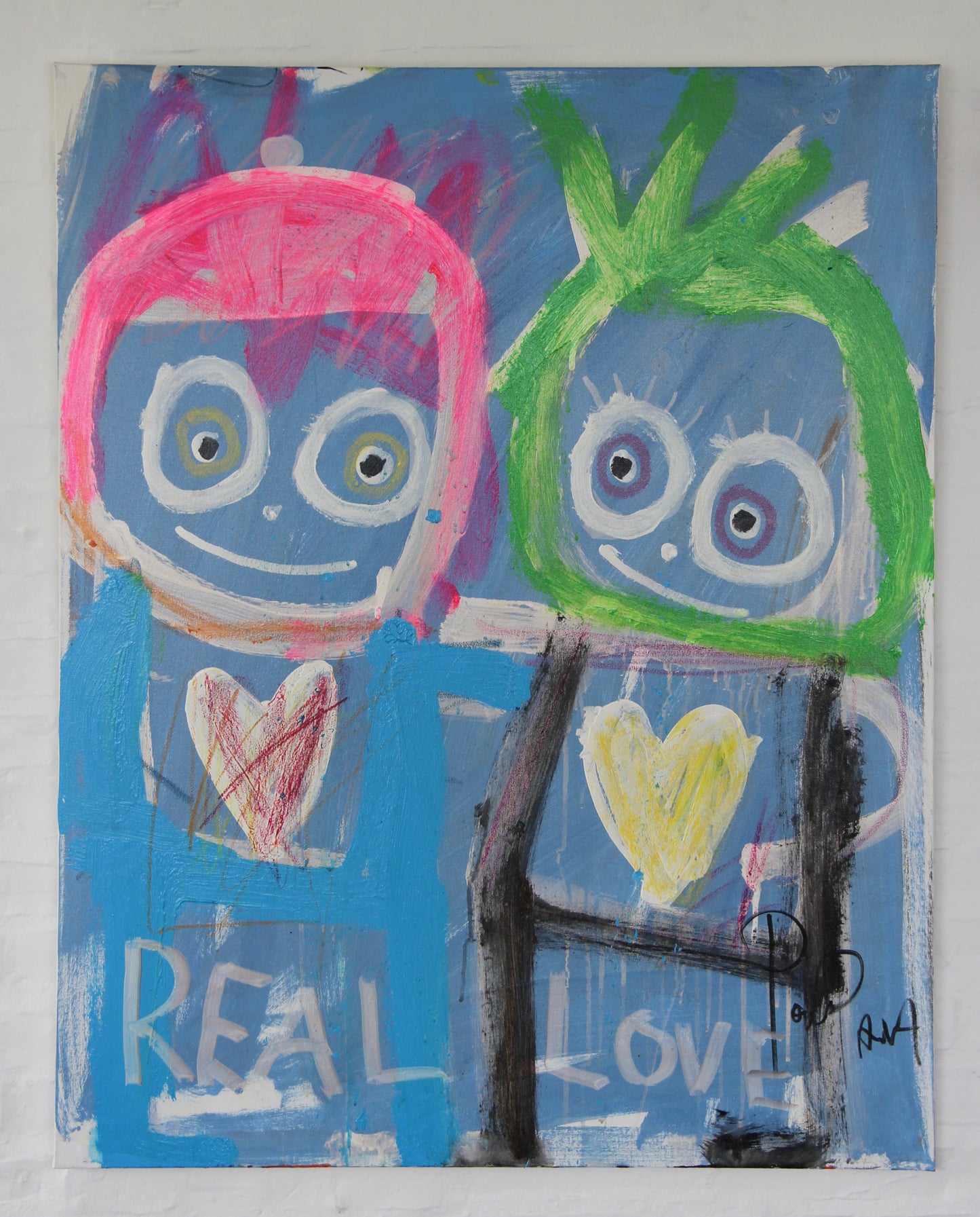 Real Love, original maleri, blå