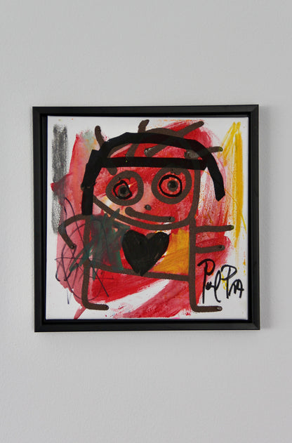 Kung Fu, original maleri, rød