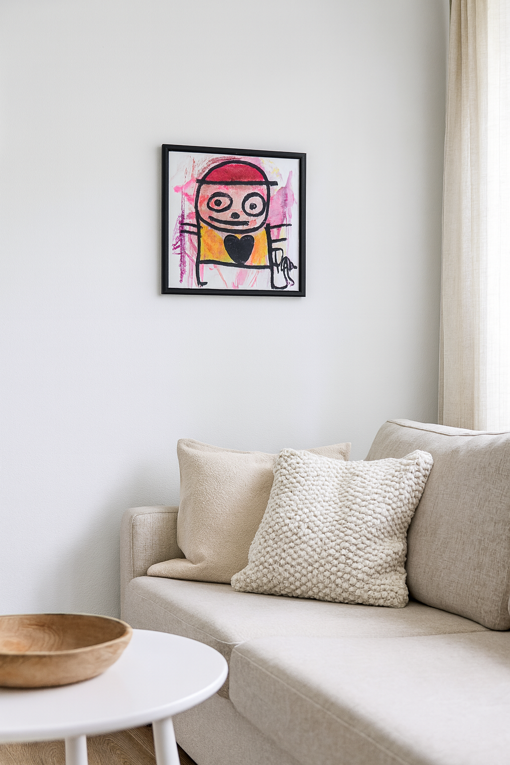 Red Hat, original maleri, orange/pink