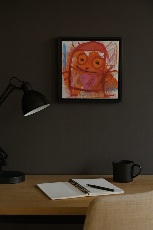 Fire Person, original maleri, rød