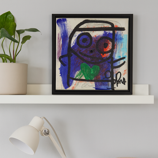 Green Heart, original maleri, blå