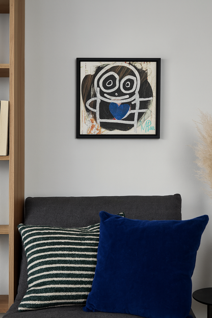 White Ghost, original maleri, sort/hvid