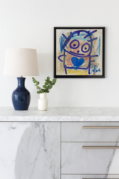 Blue Man, original maleri, blå