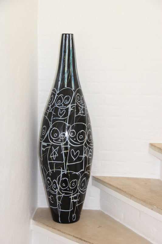 Limited Edition, Bongo Vase Painted by Poul Pava