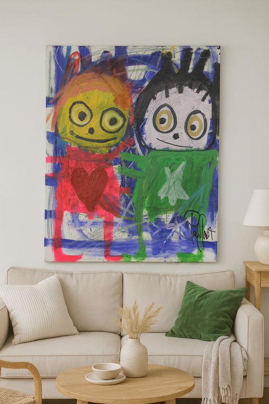 Smiley People Original Painting, Multi