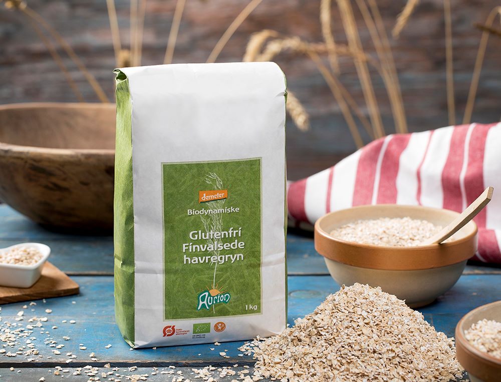 Havregryn, fin, glutenfri, biodynamisk, økologisk, Aurion