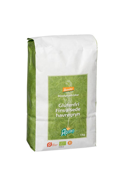 Havregryn, fin, glutenfri, biodynamisk, økologisk, Aurion